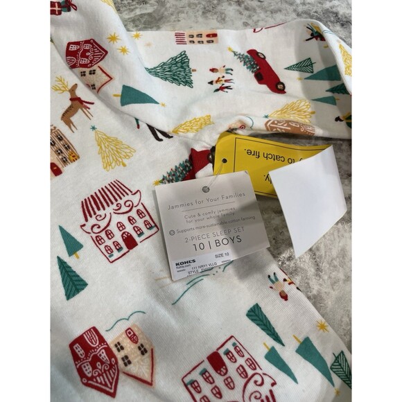 NWT, Boy’s Christmas LC Lauren Conrad Holiday Village 2-Piece Pajama Set Size 10 - Picture 3 of 7